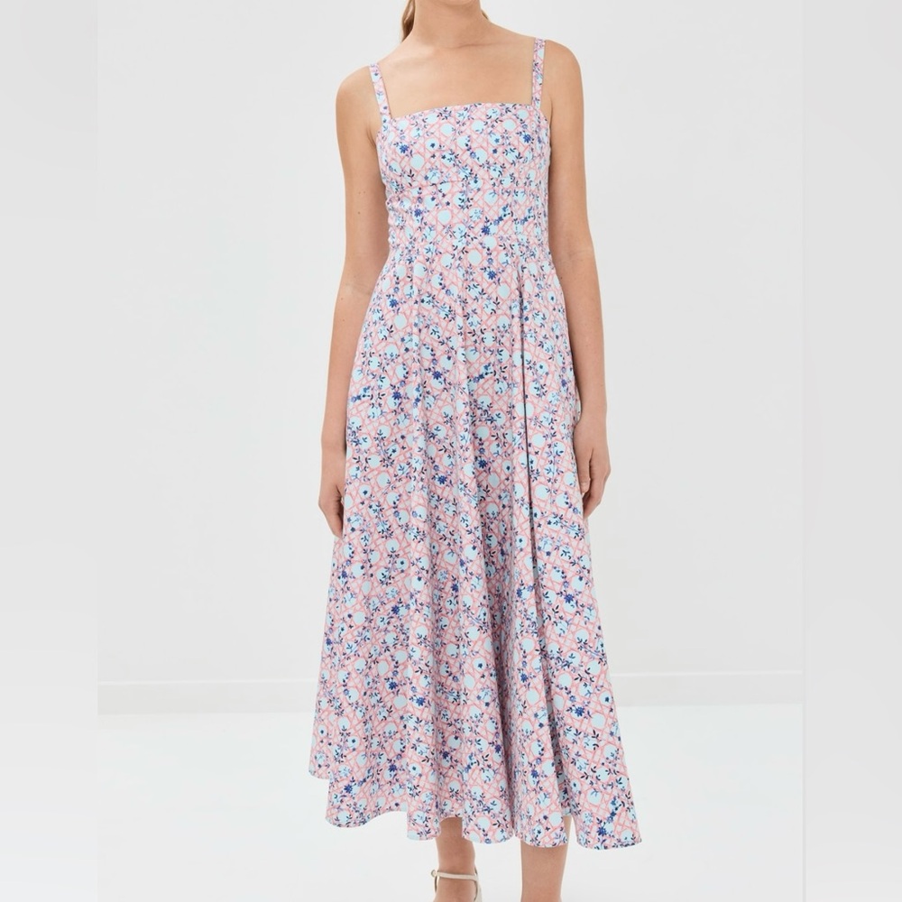 Hill House Margot Dress in Pink Basketweave Vine, XL
